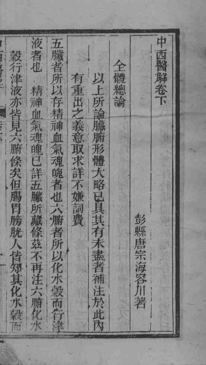 中西医书八种合刻  中西医解  卷下